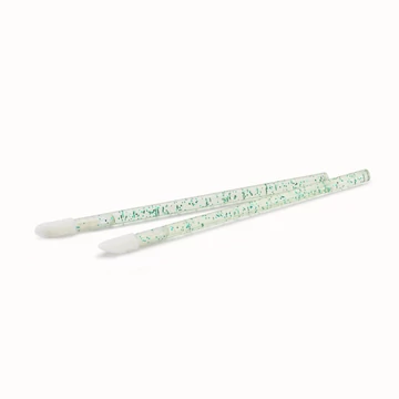 Szöszmentes applikátor pálca. - Csillámos-Zöld, 20db