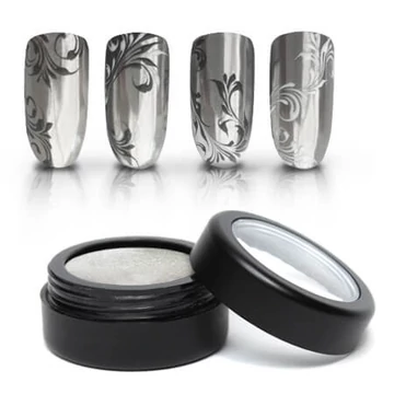MO Körömdísz chrome por ezüst szemcsés