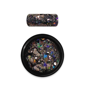 MO Körömdísz holo glitter 10 fekete