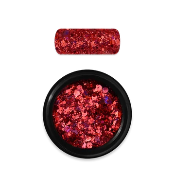 MO Körömdísz holo glitter 11 piros