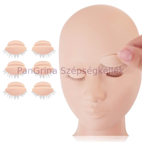 3 pár Gyakorló Szempilla, Pillás Gyakorló Babafejhez