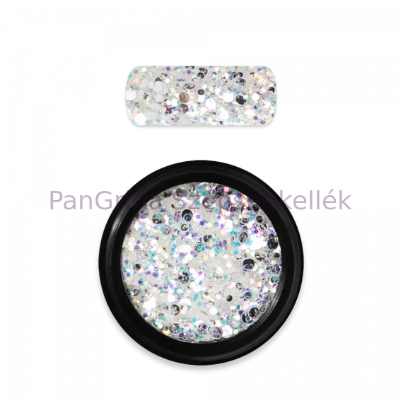 MO Körömdísz holo glitter 05 fehér