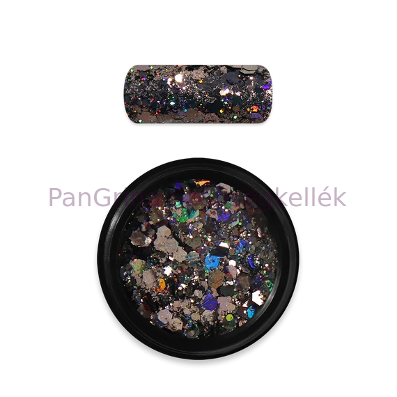 MO Körömdísz holo glitter 10 fekete