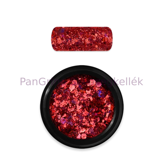MO Körömdísz holo glitter 11 piros