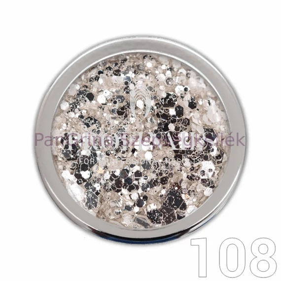 PN Körömdísz glitter No108 ezüst