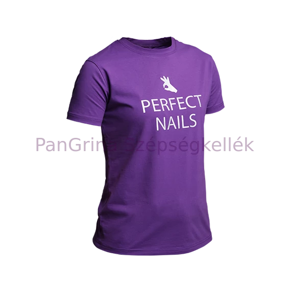 PRN Perfect Nails - Metál Logós Lila Póló S